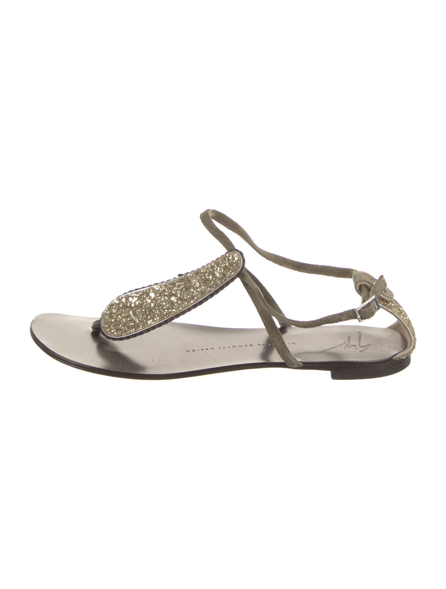 Giuseppe Zanotti Suede Crystal Embellishments Sandals