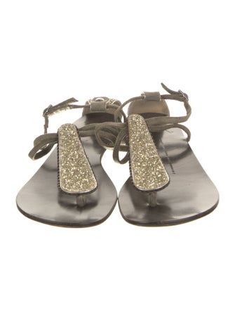 Giuseppe Zanotti Suede Crystal Embellishments Sandals