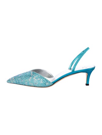 Giuseppe Zanotti Crystal Crystal Embellishments Slingback Pumps