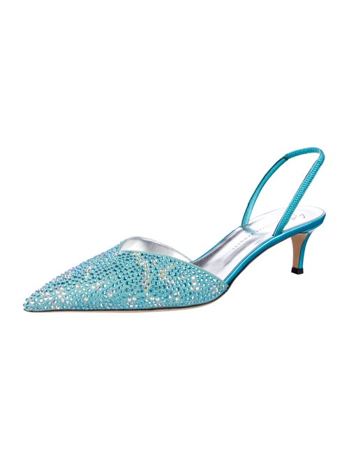 Giuseppe Zanotti Crystal Crystal Embellishments Slingback Pumps