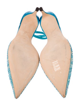 Giuseppe Zanotti Crystal Crystal Embellishments Slingback Pumps