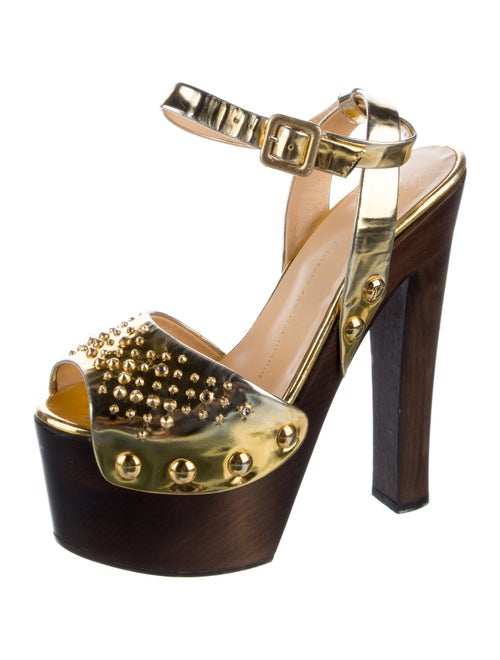 Giuseppe Zanotti Patent Leather Crystal Embellishments Sandals