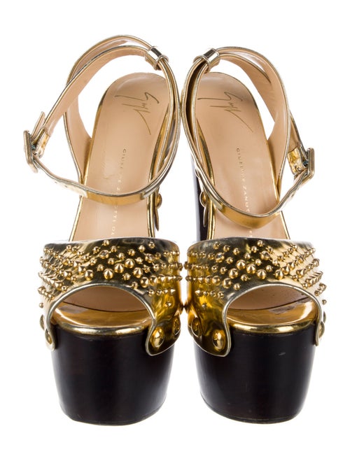 Giuseppe Zanotti Patent Leather Crystal Embellishments Sandals