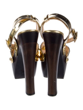 Giuseppe Zanotti Patent Leather Crystal Embellishments Sandals