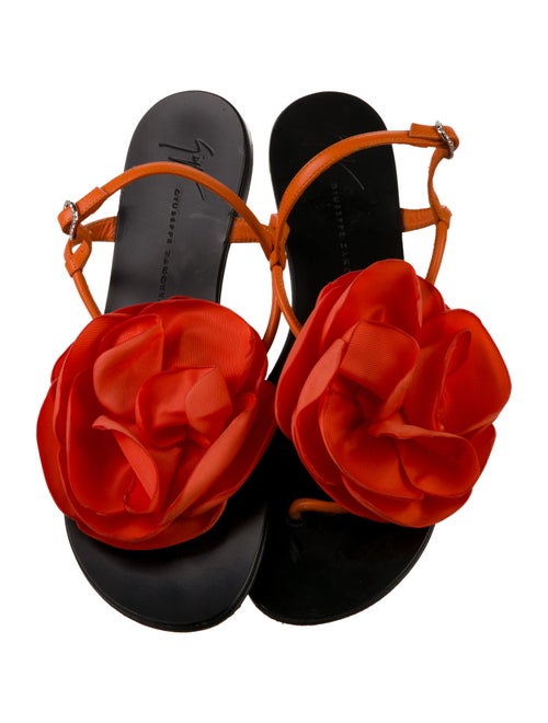 Giuseppe Zanotti Leather Crystal Embellishments Slingback Sandals