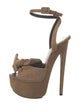 Giuseppe Zanotti Suede Bow Accents Sandals