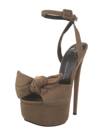 Giuseppe Zanotti Suede Bow Accents Sandals