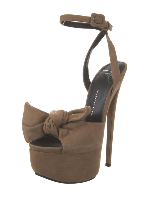 Giuseppe Zanotti Suede Bow Accents Sandals