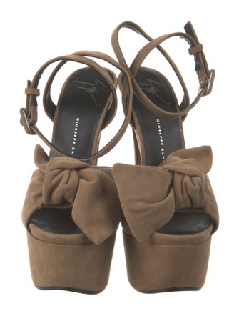 Giuseppe Zanotti Suede Bow Accents Sandals