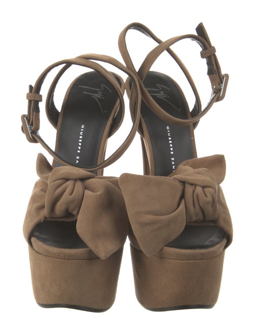 Giuseppe Zanotti Suede Bow Accents Sandals