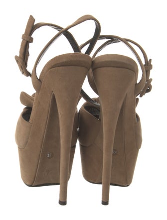 Giuseppe Zanotti Suede Bow Accents Sandals