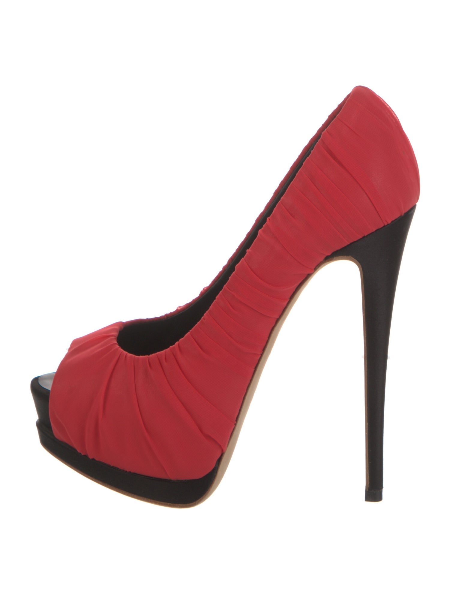 Giuseppe Zanotti Satin Pleated Accents Pumps
