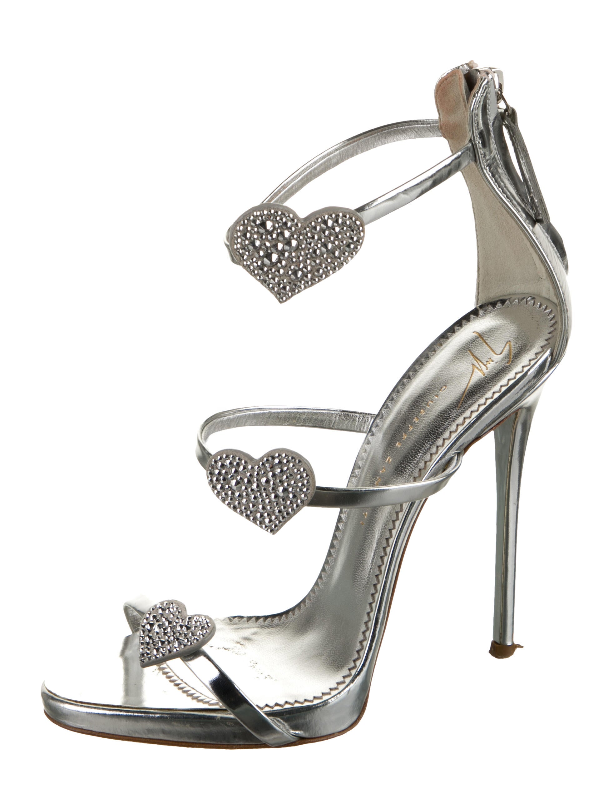 Giuseppe Zanotti Patent Leather Crystal Embellishments Sandals