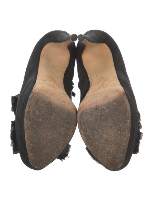 Giuseppe Zanotti Suede Ruffle Embellishment Pumps