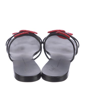 Giuseppe Zanotti Patent Leather Crystal Embellishments Slides