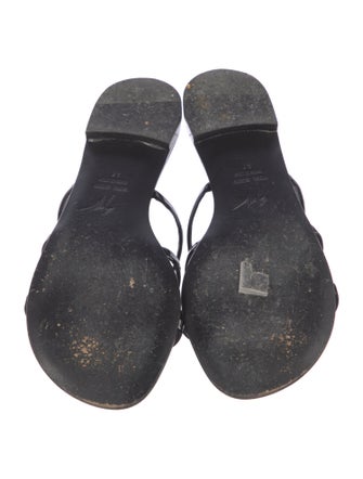 Giuseppe Zanotti Patent Leather Crystal Embellishments Slides