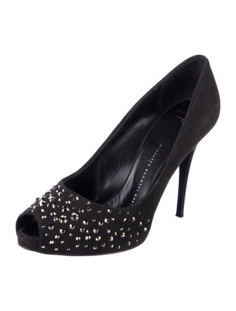 Giuseppe Zanotti Suede Crystal Embellishments Pumps