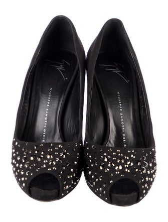 Giuseppe Zanotti Suede Crystal Embellishments Pumps