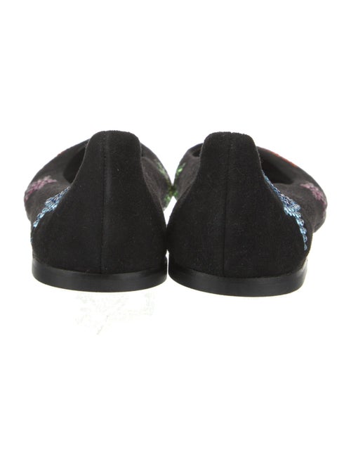 Giuseppe Zanotti Suede Crystal Embellishments Ballet Flats