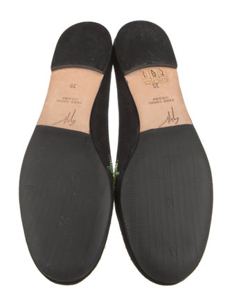 Giuseppe Zanotti Suede Crystal Embellishments Ballet Flats