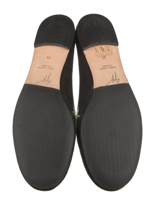 Giuseppe Zanotti Suede Crystal Embellishments Ballet Flats