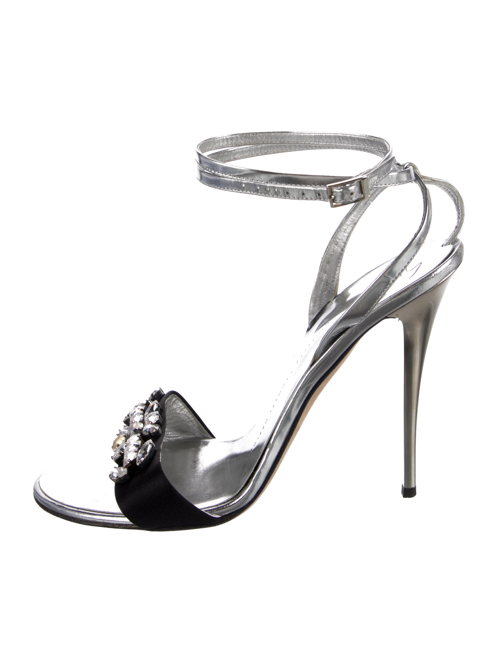 Giuseppe Zanotti Leather Crystal Embellishments Sandals