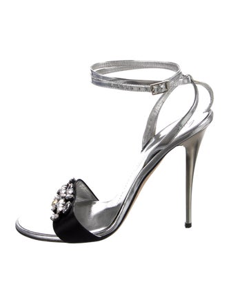 Giuseppe Zanotti Leather Crystal Embellishments Sandals