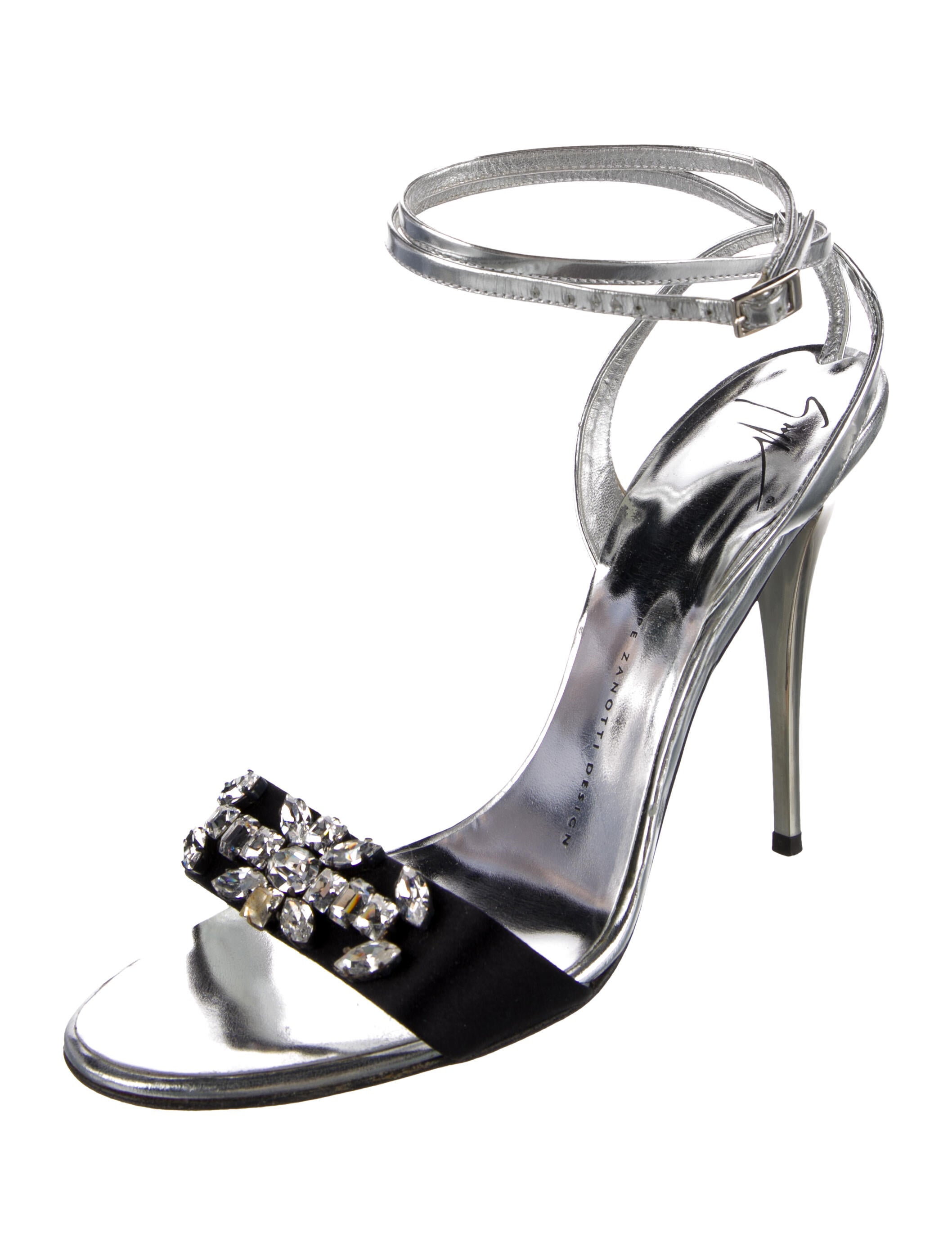 Giuseppe Zanotti Leather Crystal Embellishments Sandals