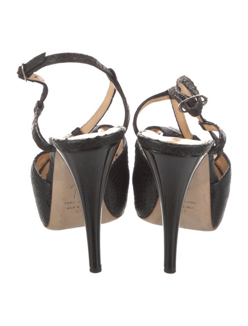 Giuseppe Zanotti Patent Leather Animal Print T-Strap Pumps