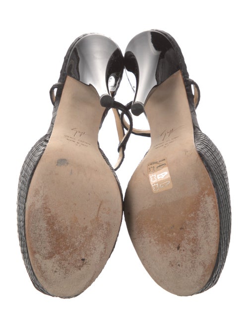 Giuseppe Zanotti Patent Leather Animal Print T-Strap Pumps