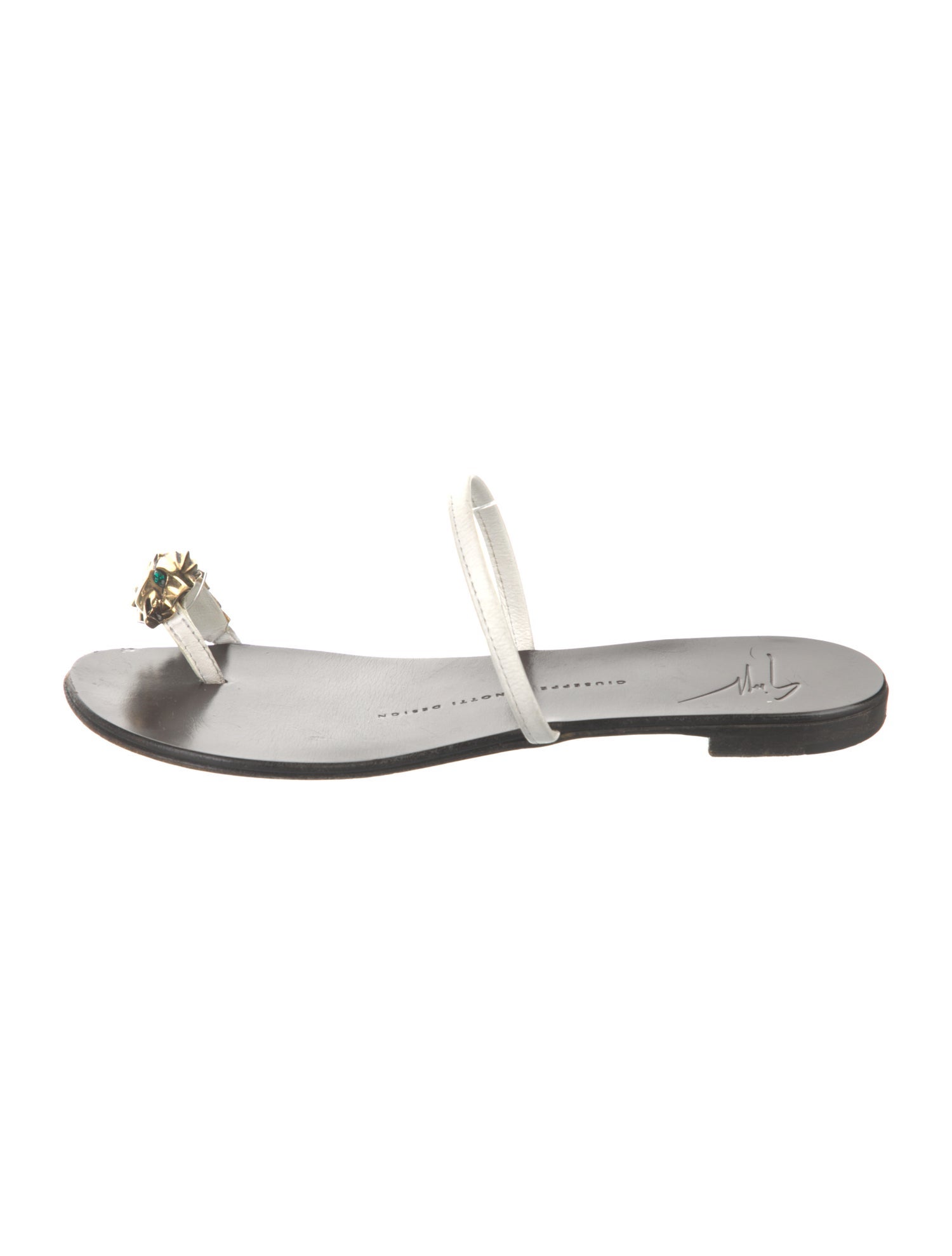 Giuseppe Zanotti Leather Crystal Embellishments Slides