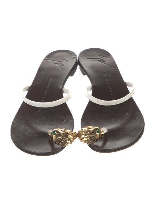 Giuseppe Zanotti Leather Crystal Embellishments Slides