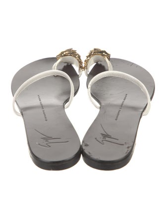 Giuseppe Zanotti Leather Crystal Embellishments Slides