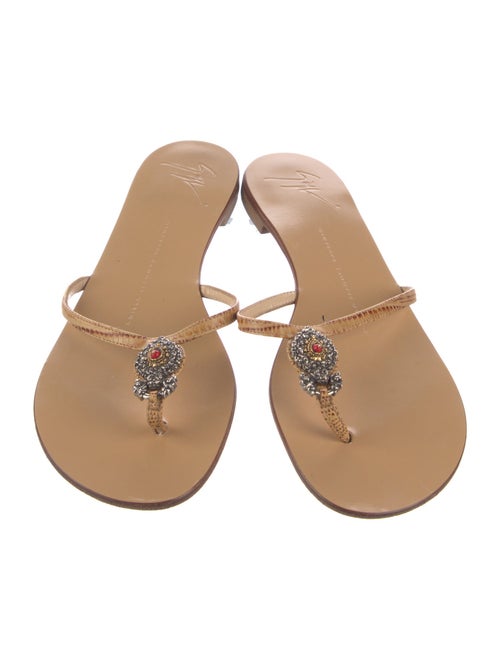 Giuseppe Zanotti Leather Crystal Embellishments Slides