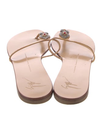 Giuseppe Zanotti Leather Crystal Embellishments Slides