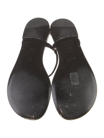 Giuseppe Zanotti Suede Crystal Embellishments T-Strap Sandals