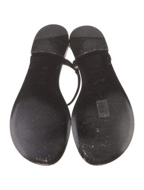 Giuseppe Zanotti Suede Crystal Embellishments T-Strap Sandals