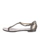 Giuseppe Zanotti Embossed Leather Studded Accents T-Strap Sandals