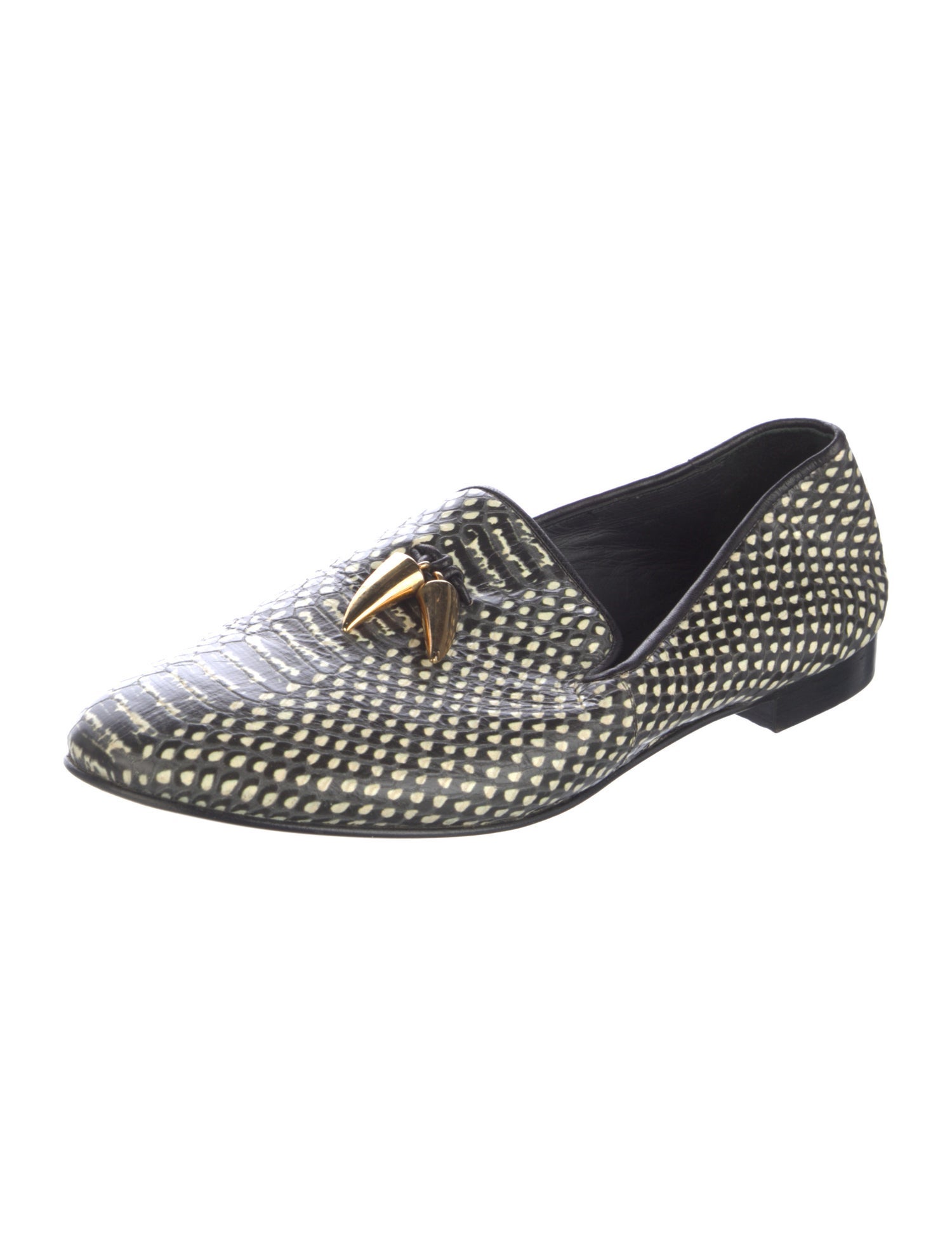 Giuseppe Zanotti Leather Polka Dot Print Loafers