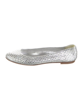 Giuseppe Zanotti Leather Crystal Embellishments Flats