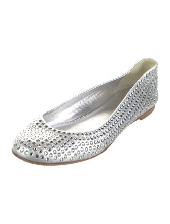 Giuseppe Zanotti Leather Crystal Embellishments Flats