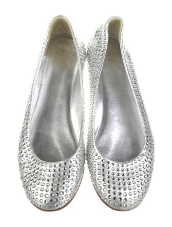 Giuseppe Zanotti Leather Crystal Embellishments Flats