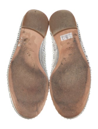 Giuseppe Zanotti Leather Crystal Embellishments Flats