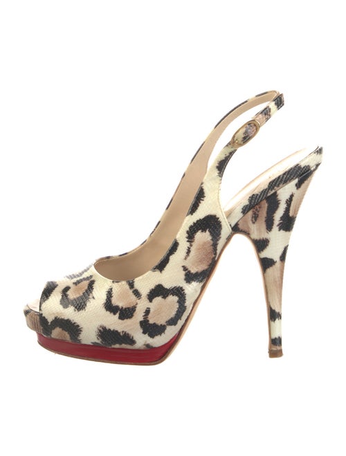 Giuseppe Zanotti Leather Animal Print Slingback Sandals