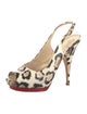 Giuseppe Zanotti Leather Animal Print Slingback Sandals