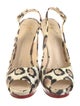 Giuseppe Zanotti Leather Animal Print Slingback Sandals
