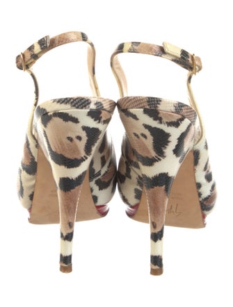 Giuseppe Zanotti Leather Animal Print Slingback Sandals