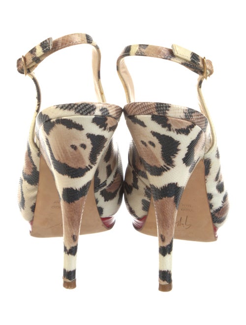 Giuseppe Zanotti Leather Animal Print Slingback Sandals