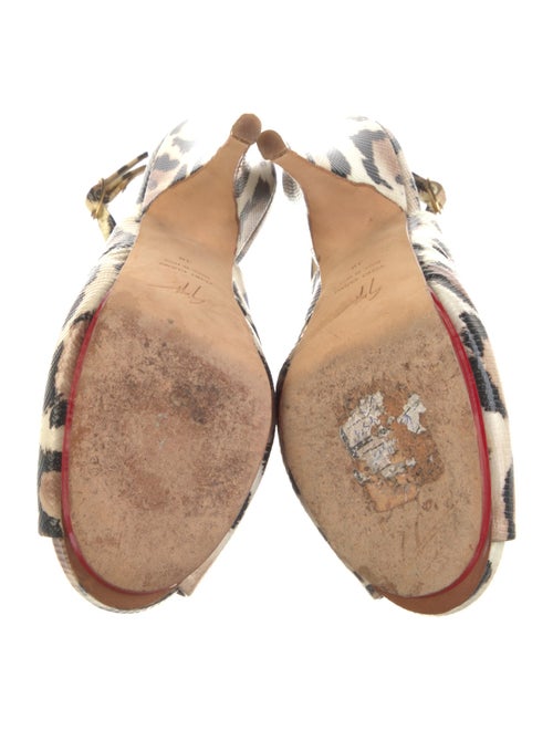 Giuseppe Zanotti Leather Animal Print Slingback Sandals