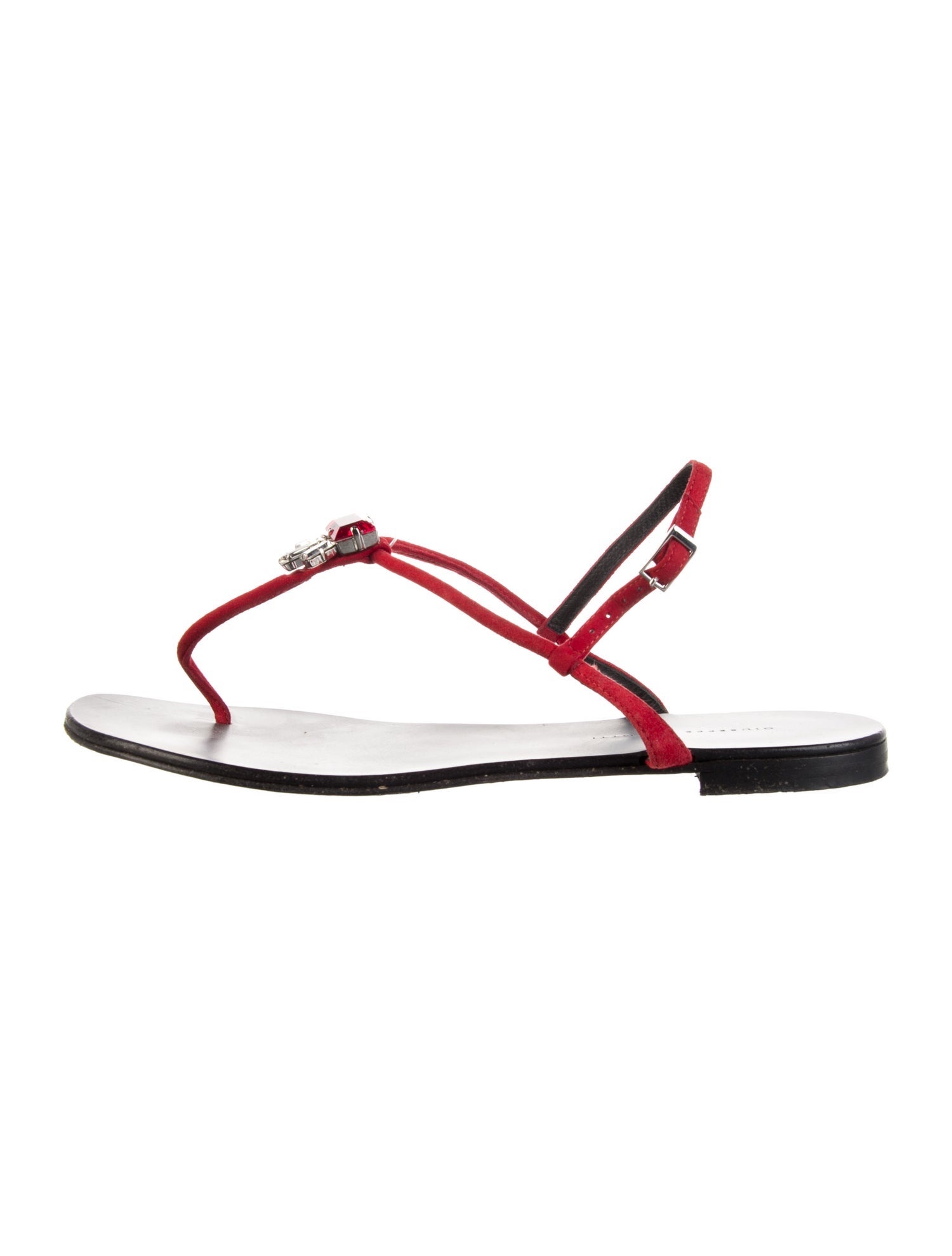 Giuseppe Zanotti Leather Colorblock Pattern T-Strap Sandals